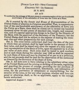 Historic Legislation, August 7, 1946. Full text is duplicated in the body of this page.